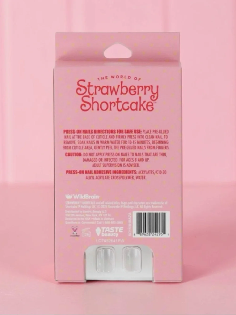 Strawberry Shortcake Press-On Nails 18 —Count Pink Strawberry Design Brand New - Picture 3 of 4